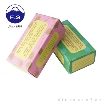 Design vuoto Scatola di sapone di carta da stampa a colori verdi